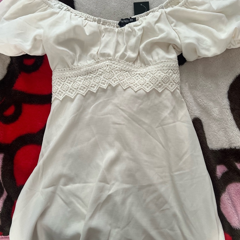 Arden B White Off-Shoulder Mini Dress